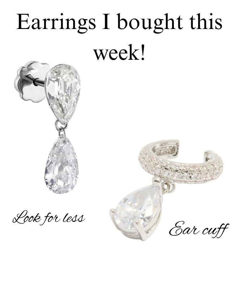 Diamond look earrings, ear, cuff, silver, jewelry, look for less.

#LTKSaleAlert
