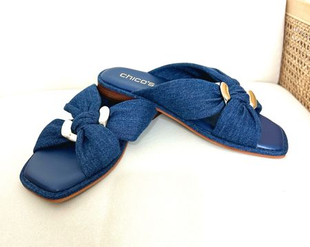 Denim Flat Sandals💙. These are so comfortable! Sizes 6 - 11 available. The buckle is gold (can’t really see it in the picture).

#LTKshoecrush #LTKstyletip #LTKover40