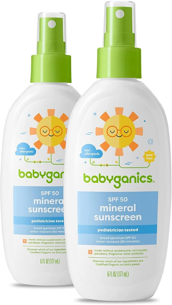 Babyganics SPF 50 Baby Sunscreen Spray | UVA UVB Protection | Octinoxate & Oxybenzone Free | Wate... | Amazon (US)
