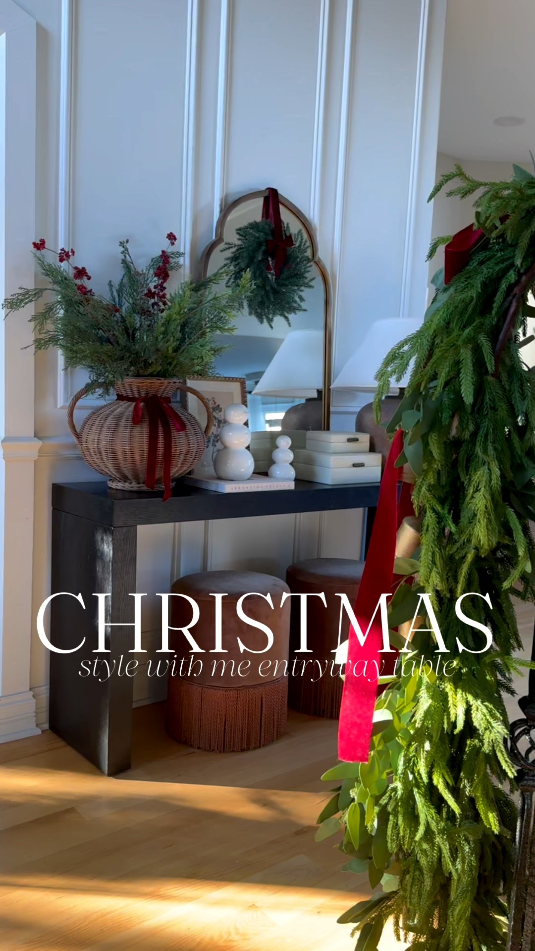 Christmas entryway table styling! This table is under $300 and such a statement piece! Styled it here with some red bows and greenery! 

#entrywaytable #consoletable #christmasdecor #christmashome #holidayhome #holidayinspo 

#LTKHome #LTKSeasonal #LTKHoliday