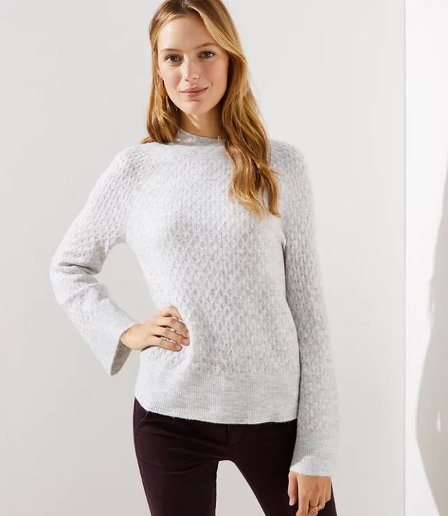 Stitchy Flare Sleeve Sweater | LOFT | LOFT