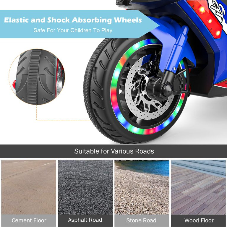 WUBEN Ride on Toys 12v Motorcycle for Kids, Battery Powered Ride on Motorcycle for Child with LED... | Walmart (US)