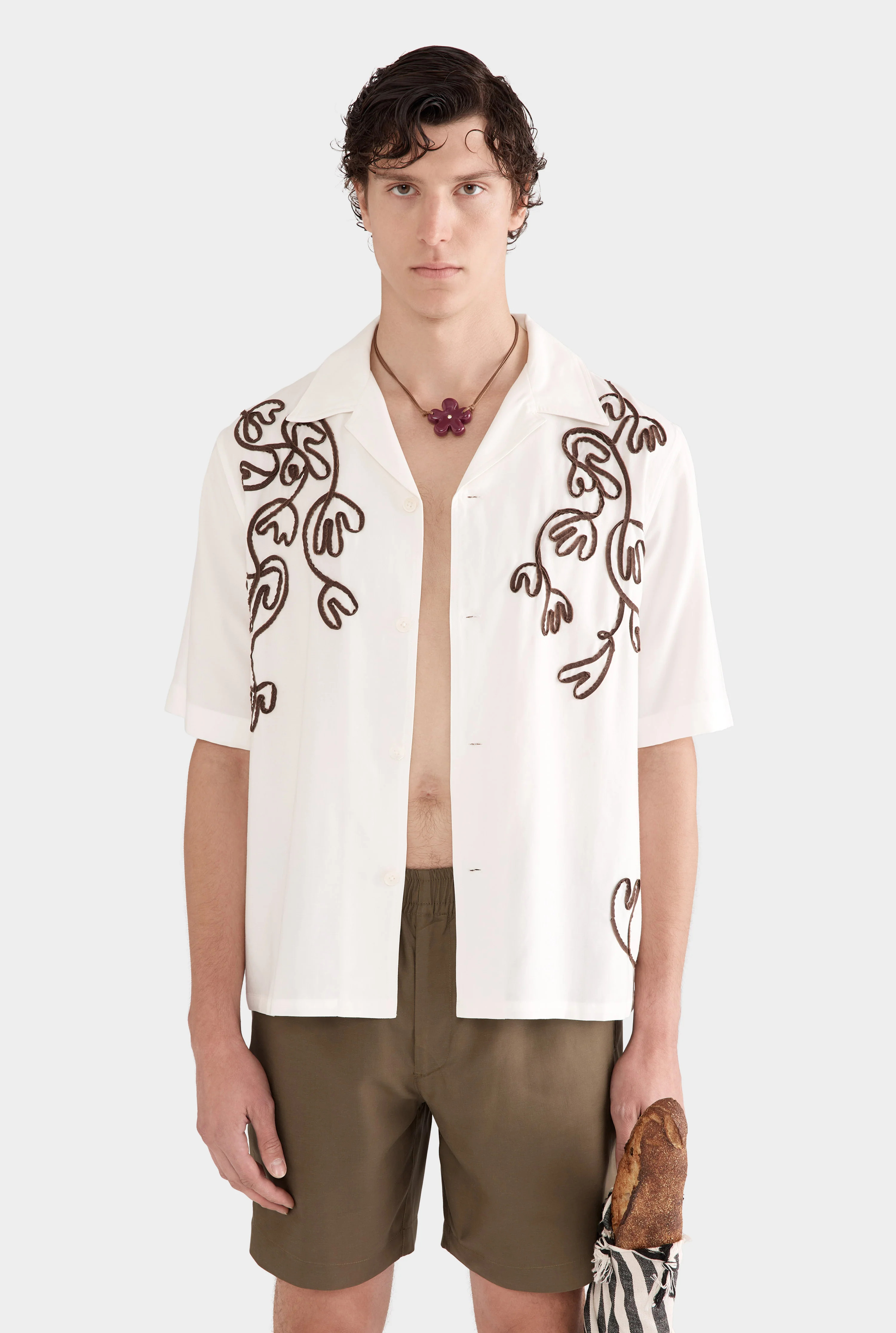 Floral Trim Boxy Camp Collar Shirt | Venroy AU