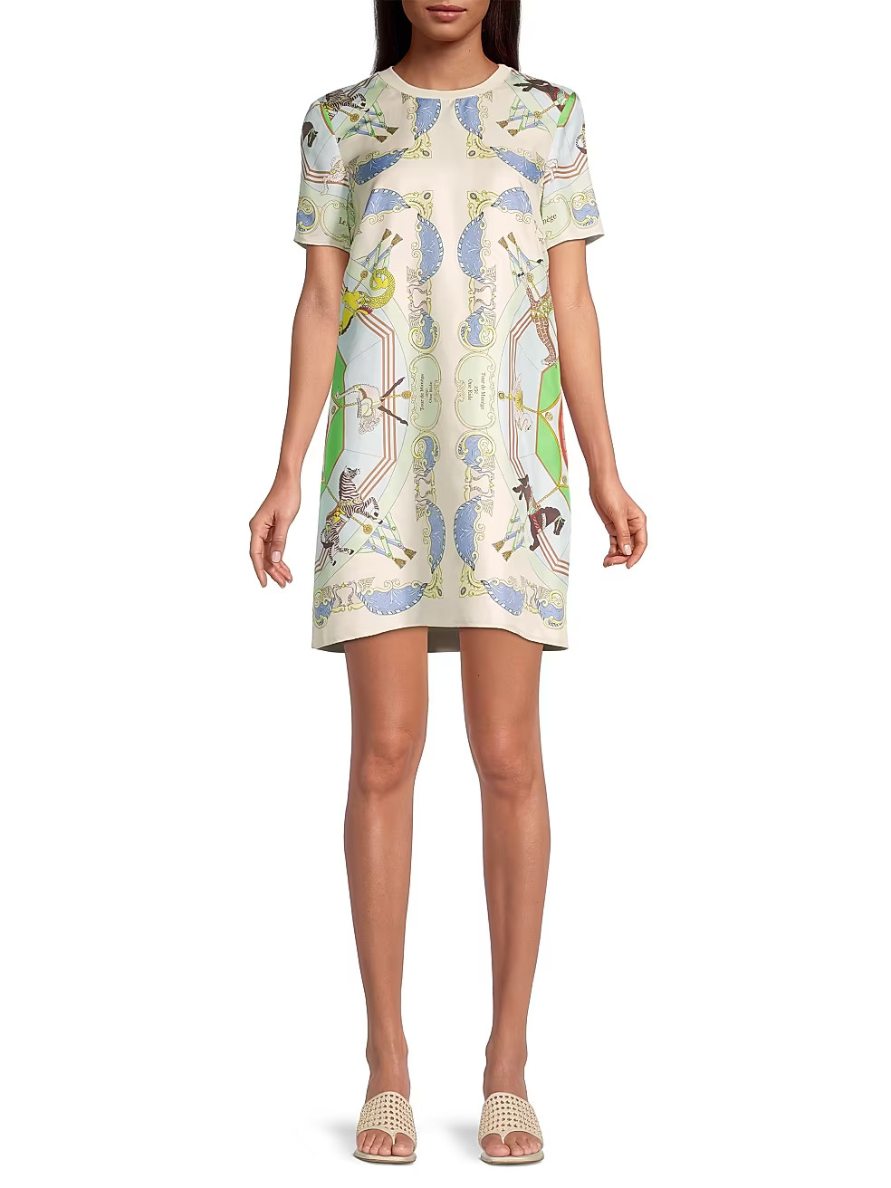 Carousel Silk-Front Minidress | Saks Fifth Avenue