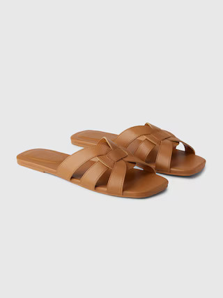 Vegan Leather Cross Strap Sandals | Gap (US)