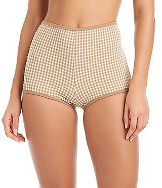 Sanctuary Check Me Out Gingham Full Coverage Boy Short Swim Bottom - XS | Dillard's