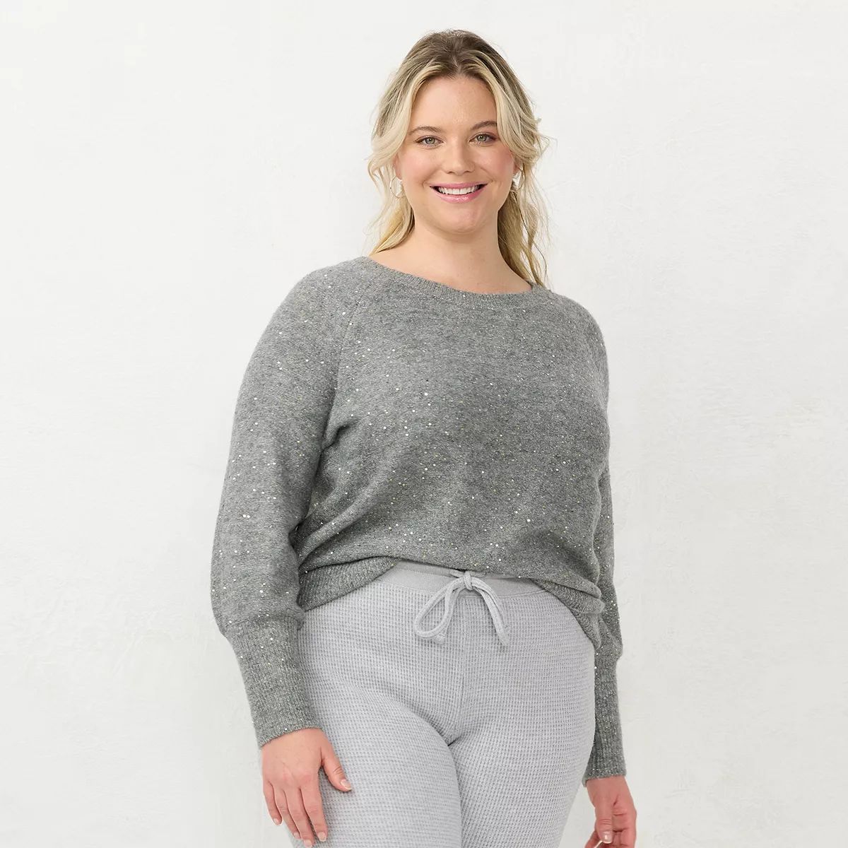 Plus Size LC Lauren Conrad High Cuff Raglan Sweater | Kohl's