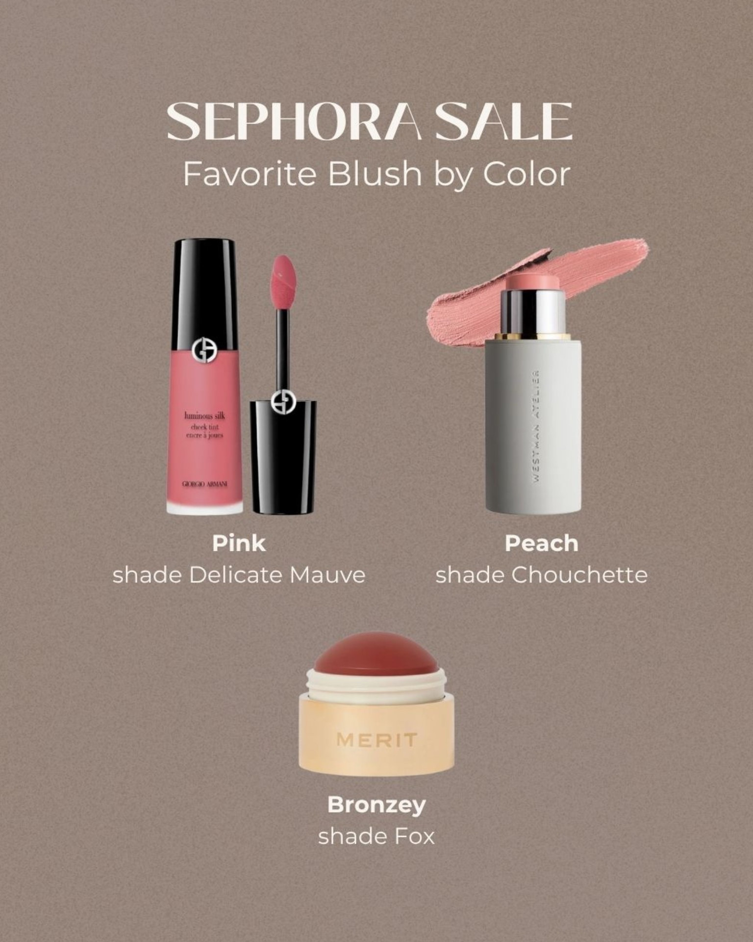 Sephora sale 
Blush by color! 



#LTKSaleAlert #LTKBeauty #LTKHoliday