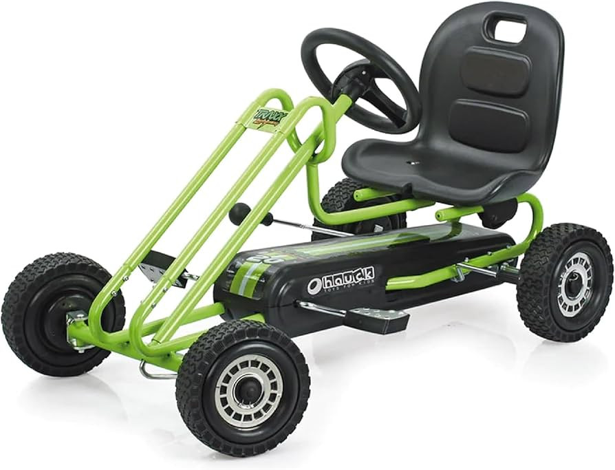 hauck Kids Pedal Go Kart, 4 Wheel Bike Cart, Ages 4-8, Lightning Ride, Race Green | Amazon (US)