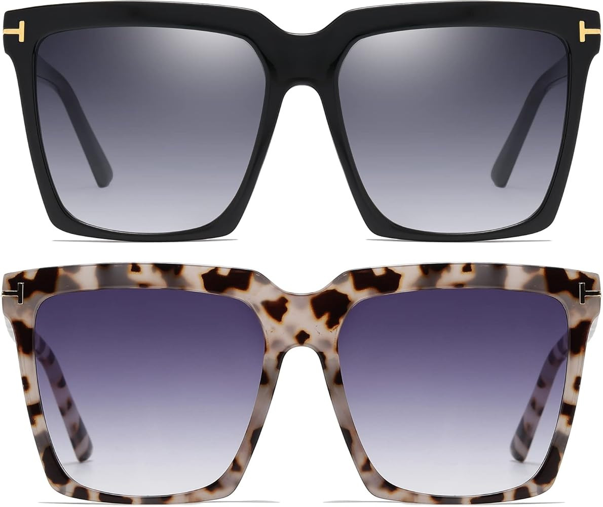 AIEYEZO Oversized Square Sunglasses for Women Men Fashion Big Frame Shades Outdoor Sports Driving... | Amazon (US)