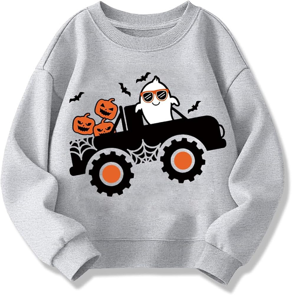 Kids Halloween Sweatshirt Boys Girls Pumpkin Ghost Dinosaur Graphic Shirt Toddler Long Sleeve Out... | Amazon (US)