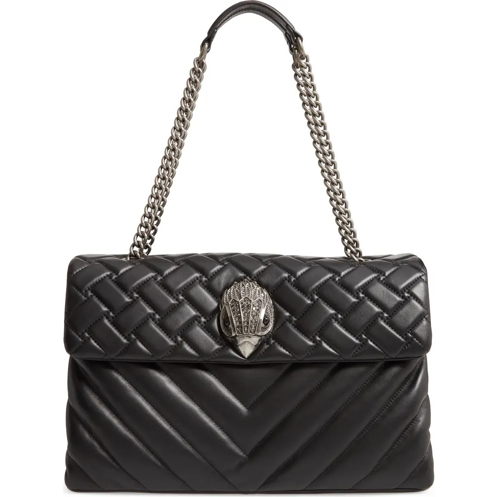 Kurt Geiger London Extra Extra Large Kensington Leather Shoulder Bag in Black at Nordstrom | Nordstrom