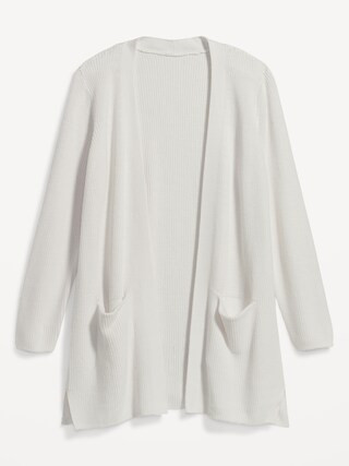 Textured Shaker-Stitch Long-Line Open-Front Sweater for Women | Old Navy (US)