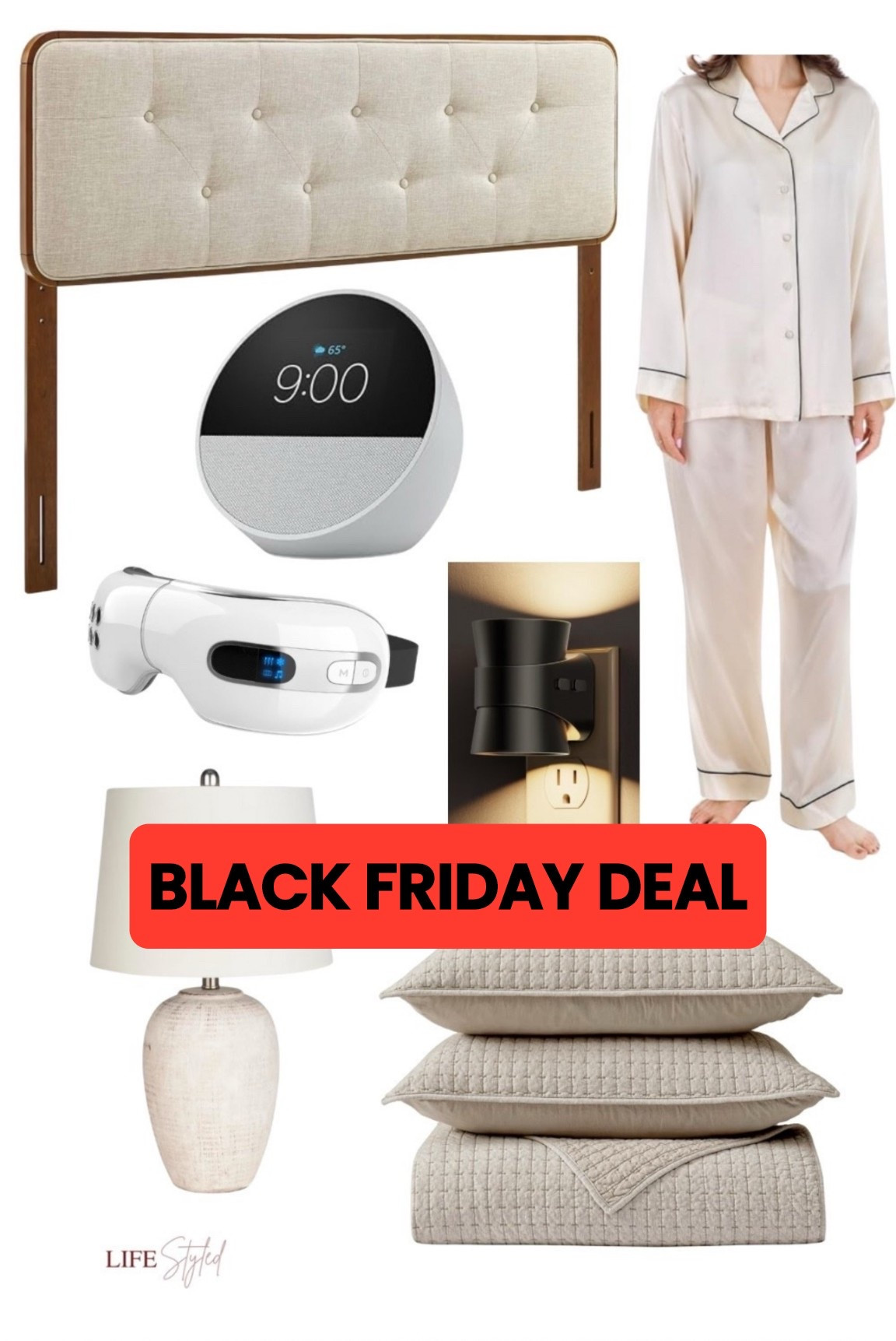 BLACK FRIDAY DEAL: Gift Guide! ♥️ Cozy nights start here 🌙✨ From the quilted bedding and soft headboard to the soothing eye massager, nightlight glow, and silky satin PJs—every detail turns this bedroom into a little luxury retreat. Perfect for Black Friday and Cyber Monday gift ideas 🎁✨ Shop early and make Christmas morning extra cozy.

#LTKGiftGuide 

#LTKCyberWeek #LTKSaleAlert