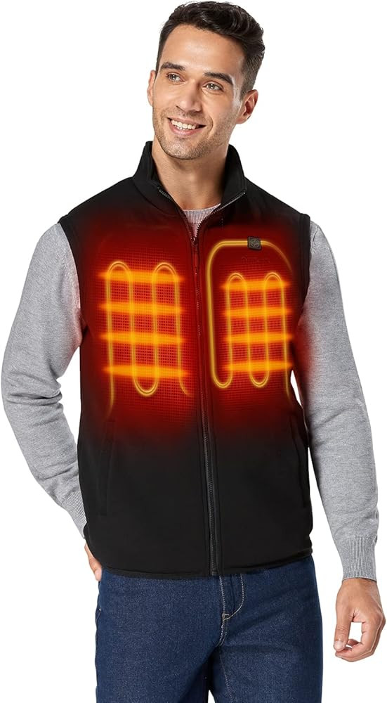 ORORO Men's Heated Vest with Battery, Lightweight Heating Fleece Vest (Charger Not Included) | Amazon (US)