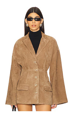 EAVES Salta Suede Jacket in Tan from Revolve.com | Revolve Clothing (Global)