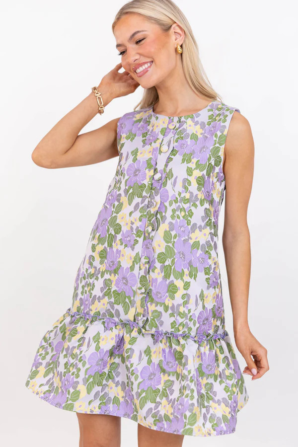 Signature Style Lavender Brocade Shift Dress | The Mint Julep Boutique