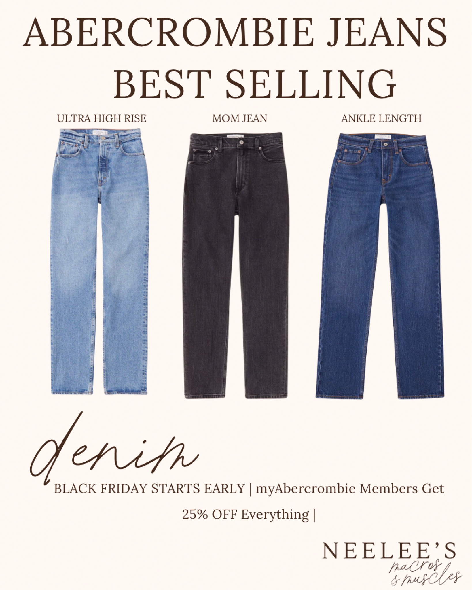 🎉 Abercrombie’s Black Friday sale is almost here! Enjoy 25% off everything + 15% off all YPB from 11/27-12/1! 🙌 But wait—myAF Members get early access from 11/25-11/26! 👀

This is the perfect time to grab your essentials—stock up on basics, snag those holiday pieces, and get the jeans you’ve been eyeing! Don’t miss out on these amazing deals! 🖤 

#AbercrombieSale #BlackFridayDeals #MyAFMembers #HolidayStyle #JeansForDays

#LTKCyberWeek #LTKOver40 #LTKSaleAlert