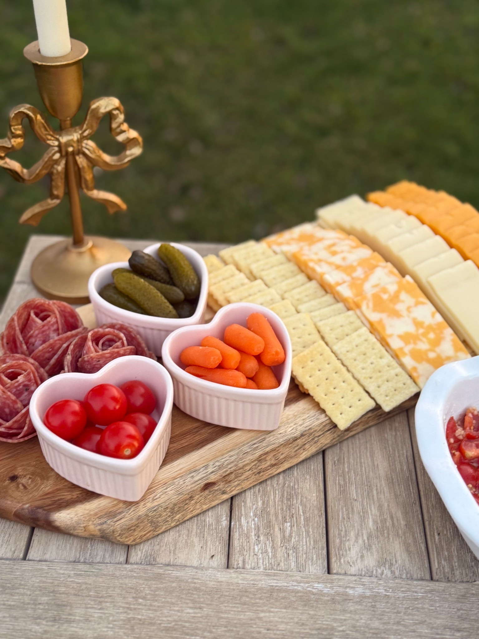 This cute charcuterie board is perfect for Valentine’s Day and Galentine’s Day too! The heart shaped ramekins from @wayfair are perfect for baby carrots, olives, cherry tomatoes, pickles and more! #ad #wayfair #wayfairpartner #valentinesday #galentinesday 

#LTKValentine #LTKHome #LTKSeasonal