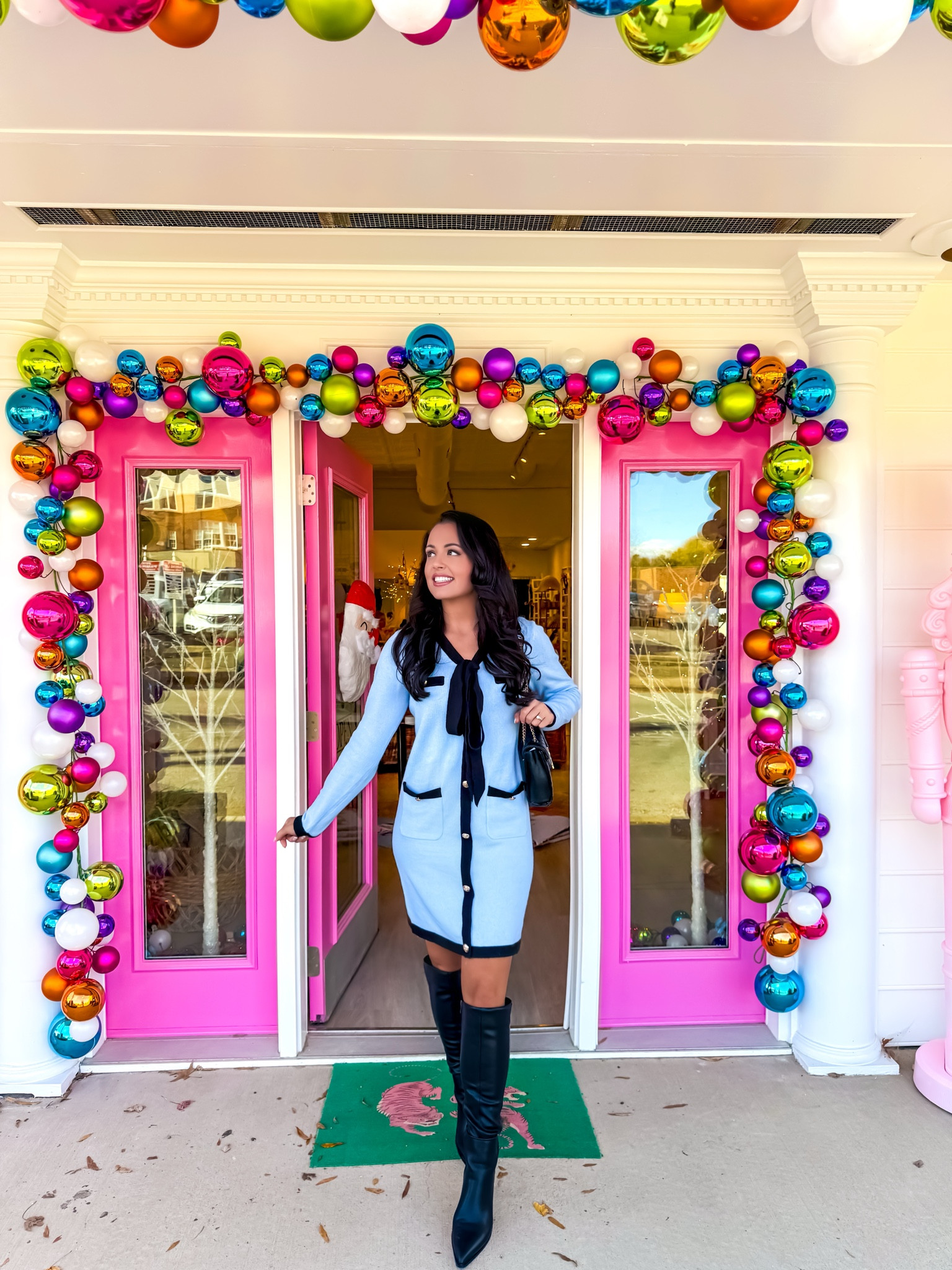 Under $32 Amazon bow front sweater dress (small, 5+ colors) cyber Monday deal and under $55 Amazon black pointed toe leather boots (tts) #founditonamazon 

#LTKCyberWeek #LTKHoliday #LTKSaleAlert