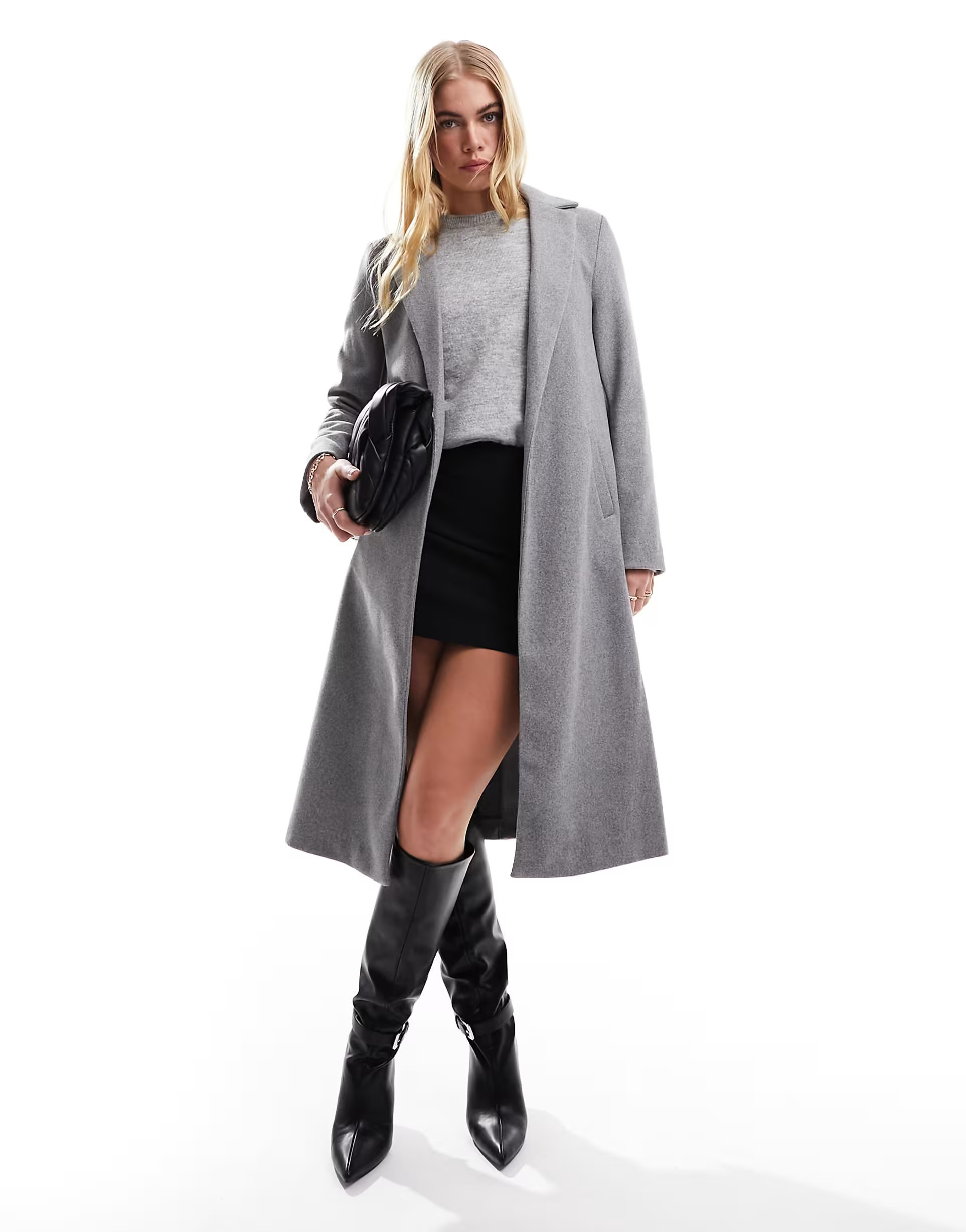 New Look formal coat in mid grey | ASOS (Global)
