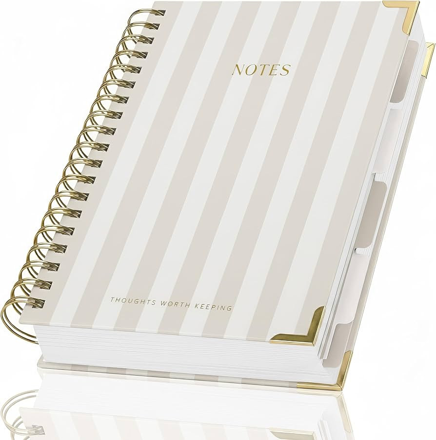 Aesthetic Thick Spiral Notebook With Tabs - Premium Journal For Women Size B5 - College Ruled Not... | Amazon (US)