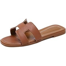 Stratuxx Kaze Womens Sandal Flat h-Band Slide Sandal,White, Black, Metallic Sandals | Amazon (US)