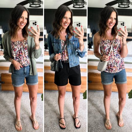 Summer Capsule Wardrobe - Colorful Tank 

Tank - xs 
Olive cardigan - medium (mine is from last year so this years may vary in color a little) 
Denim shorts - size down, I’m in a 25
Denim jacket - small
Black shorts - sized down to xs 


#LTKFindsUnder100 #LTKFindsUnder50 #LTKStyleTip