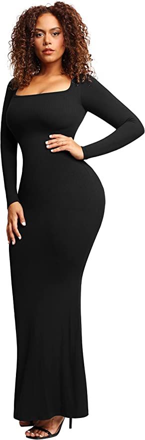 Popilush Shaper Dress Bodycon Maxi/Mini Built in Shapewear Bra 8 in 1 Women Lounge Long/Short Sli... | Amazon (US)