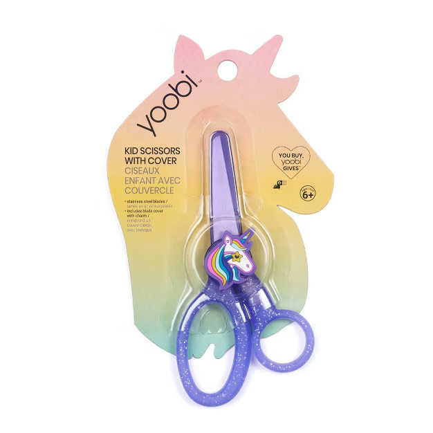 Yoobi™ Kids Scissor with Cover Purple Unicorn | Target