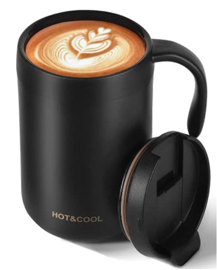 IDOKER Coffee Mug, 16.9 oz Insulated Coffee Mug With Lip, Stainless Steel Coffee Mug With Handle,... | Amazon (US)