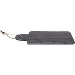 Creative Co-Op Rectangular Black Marble Leather Strap Cutting Board, Gray | Amazon (US)