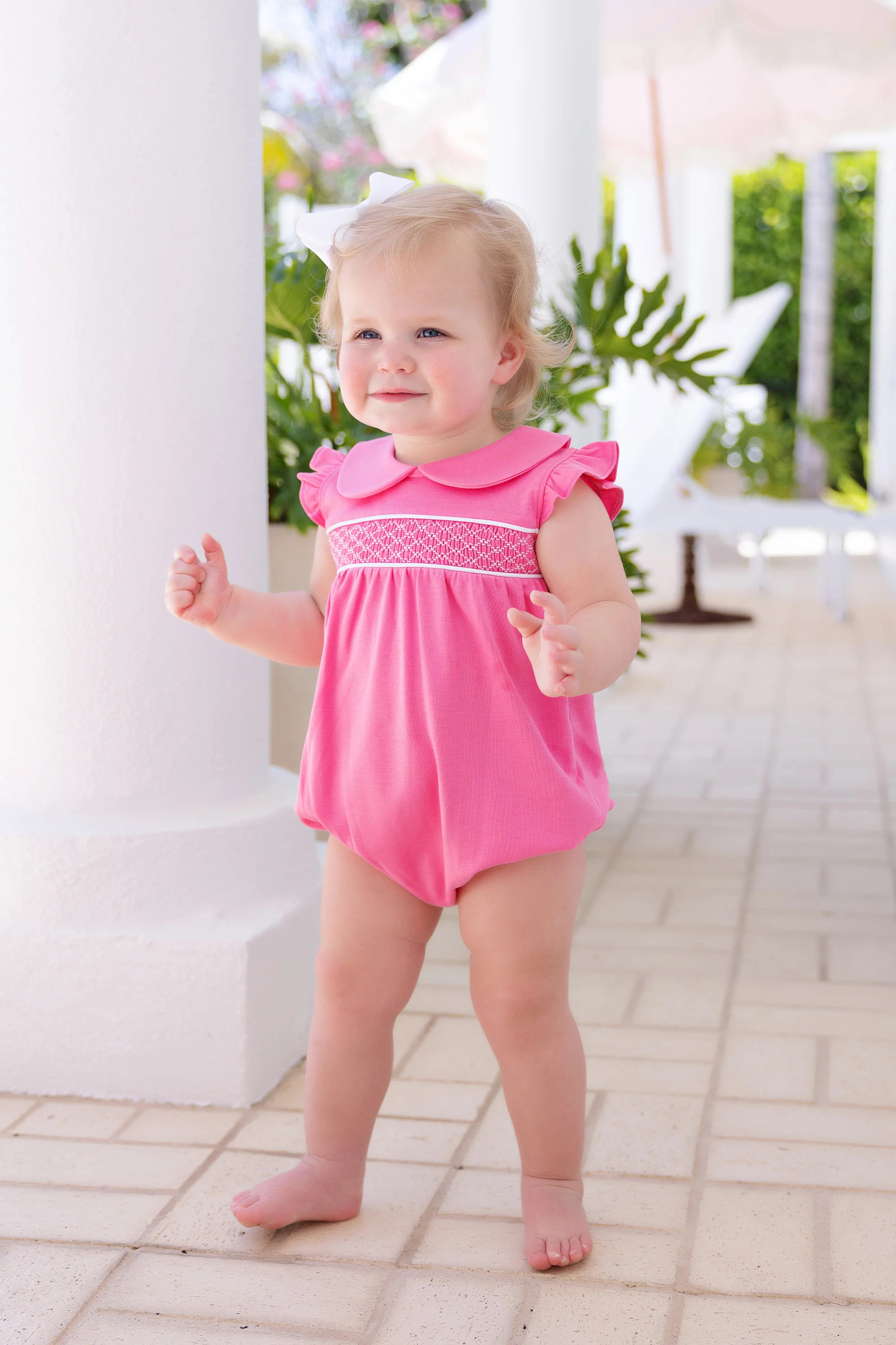 Angel Sleeve Banbury Bubble - Winter Park Pink with Worth Avenue White | The Beaufort Bonnet Company