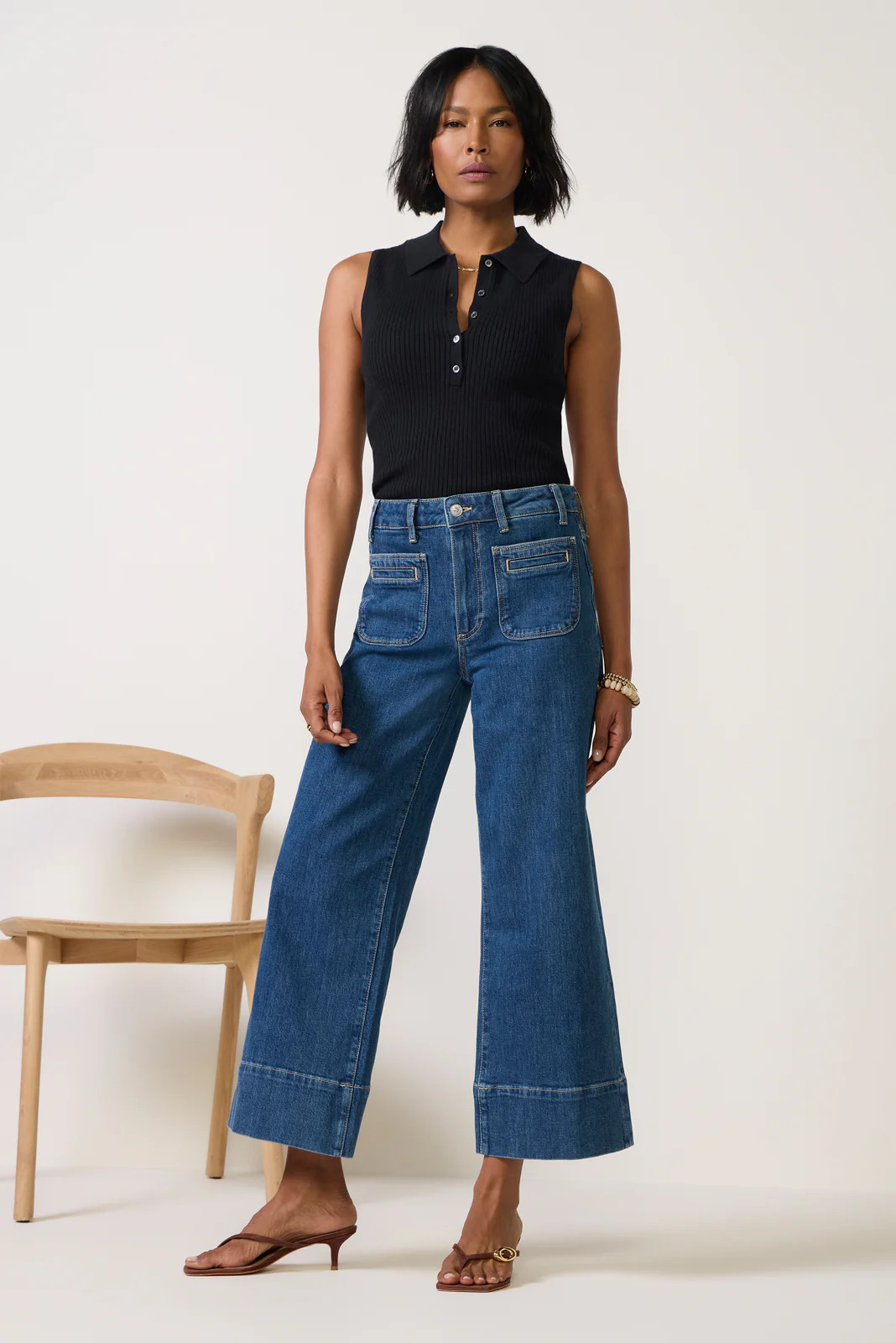 PAIGE Women's Anessa w/ Vintage Welt Patch Pocket Jeans, Size 29, Blue | Evereve