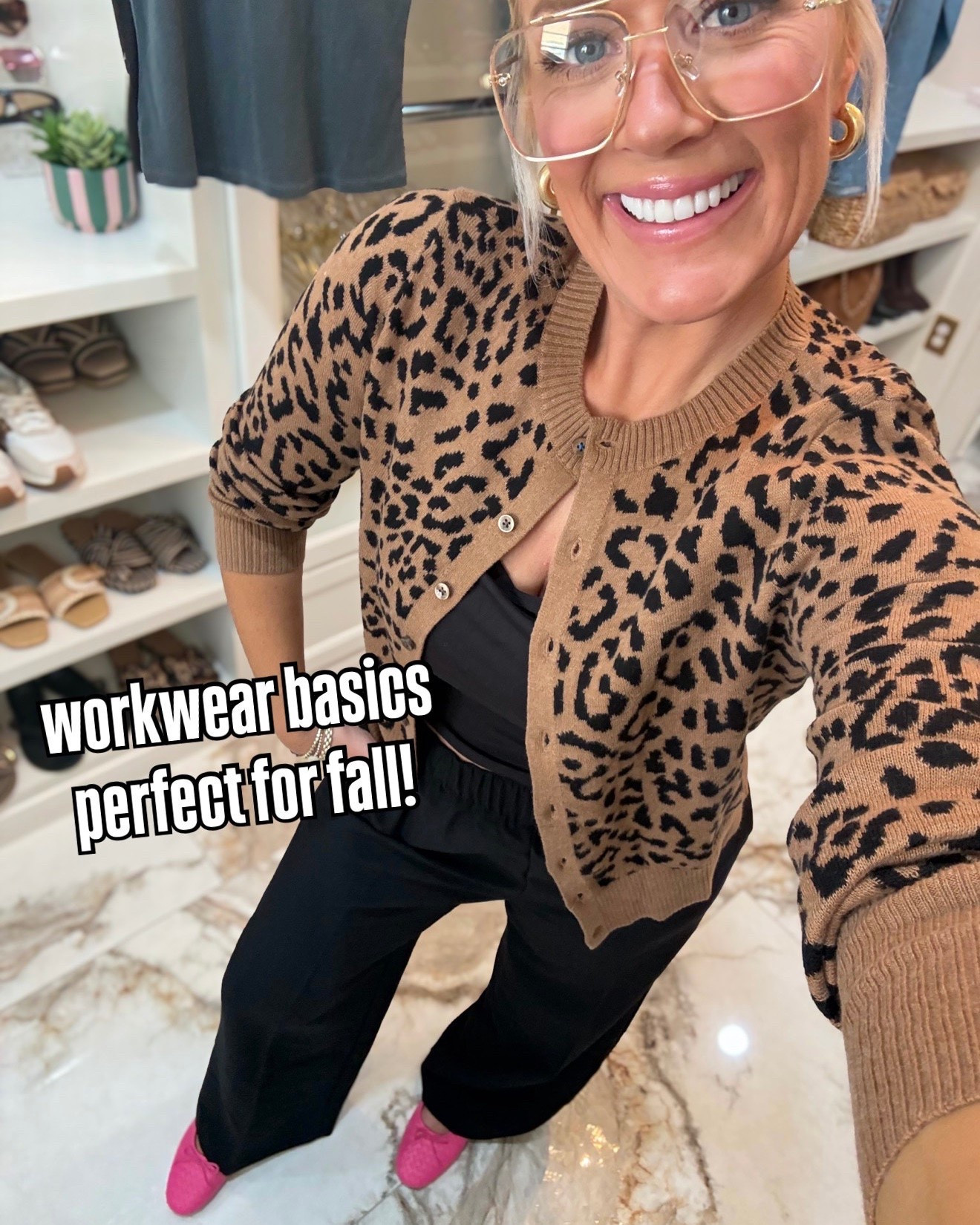 Old Navy leopard cardigan 26% off + extra 20% off the trousers and cardi!