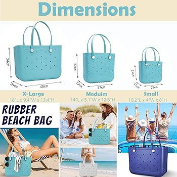 CXY Rubber Beach Bag, Waterproof Travel Tote bag for Women Outdoor Summer Beach Tote Washable Bag... | Amazon (US)