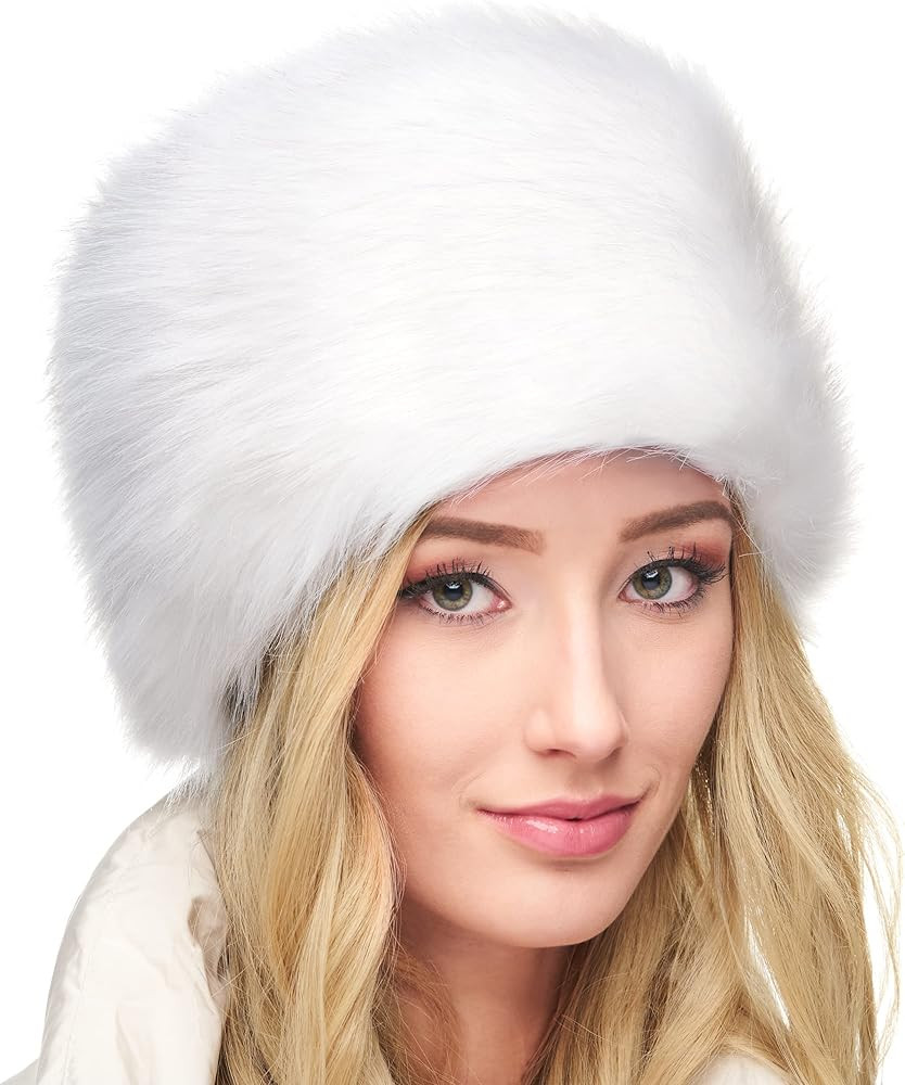 Futrzane Russian Faux Fur Hat for Women - Like Real Fur - Comfy Cossack Style | Amazon (US)