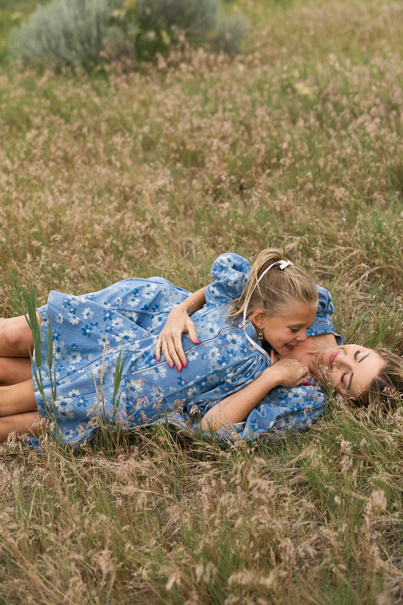 Mini Leah Dress in Floral Denim | Ivy City Co