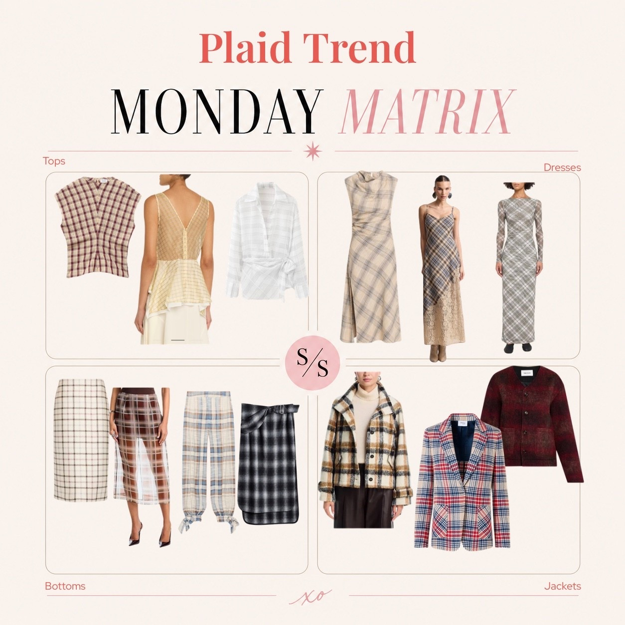 MONDAY MATRIX: PLAID EDIT 🍂

Plaid is getting a major fall makeover—and I’m here for it.

Think oversized checks, unexpected color combinations, blown-out patterns + fresh fabrics instead of traditional preppy tartan.

From plaid dresses and sheer skirts to tailored trousers, statement jackets and even plaid tops—there are SO many ways to bring this trend into your fall wardrobe.

My rule? Pick one plaid piece and let it be the statement. 🤎

Which quadrant are you shopping: tops, dresses, bottoms or jackets?

Save this Fall 2026 trend report for when you’re ready to shop.

#MondayMatrix #FallFashion2026 #FallTrends2026 #PlaidTrend #PlaidFashion #FallStyle #FallOutfits #WomensFashion #FashionTrends #FallWardrobe #StyleInspiration #NYCStyle #StyleWithSamantha