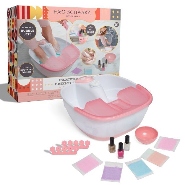 FAO Schwarz Girls Pampered Pedicure Deluxe Foot Spa Set - 14pc | Target