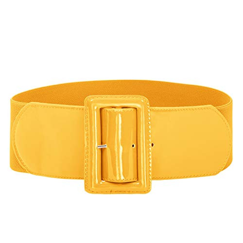 GRACE KARIN Women Wide Elastic Plus Size Dress Belt Waist Belts Stretch Waistband Yellow 4XL | Amazon (US)