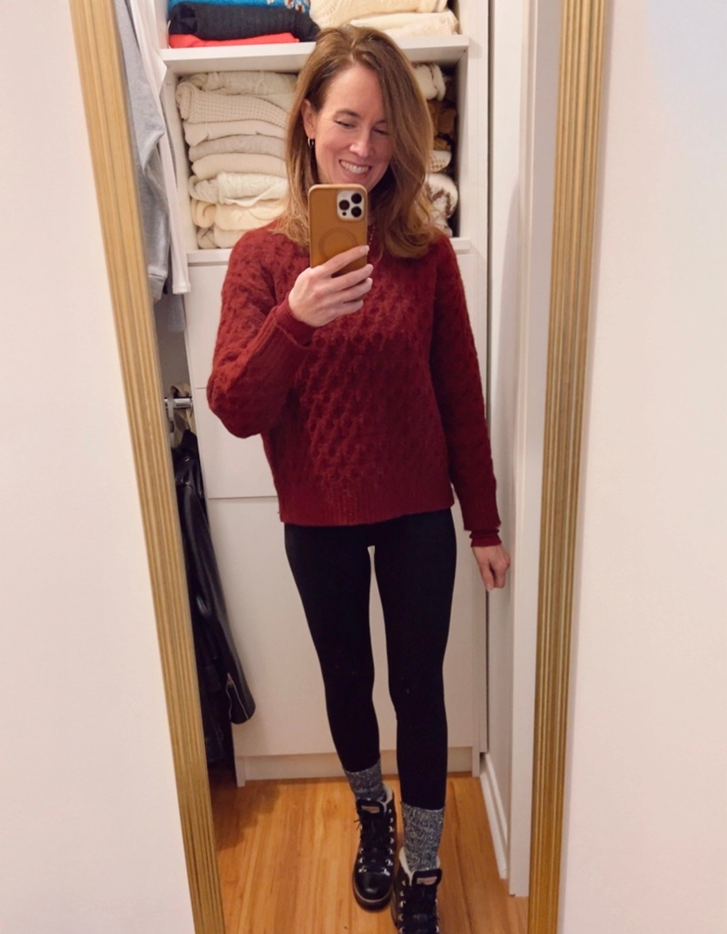 Sweater of the Day: LOFT Fuzzy Cable Sweater in Burgundy.  I am wearing a Small.  I also have it in Off White.  Great winter sweater - can be worn with leggings or jeans.  Style with gold necklace and hoop earrings.  #LOFT #SweateroftheDay #WinterSweaters #AfterChristmasSales #Over40Style

#LTKOver40 #LTKootd #LTKgrwm