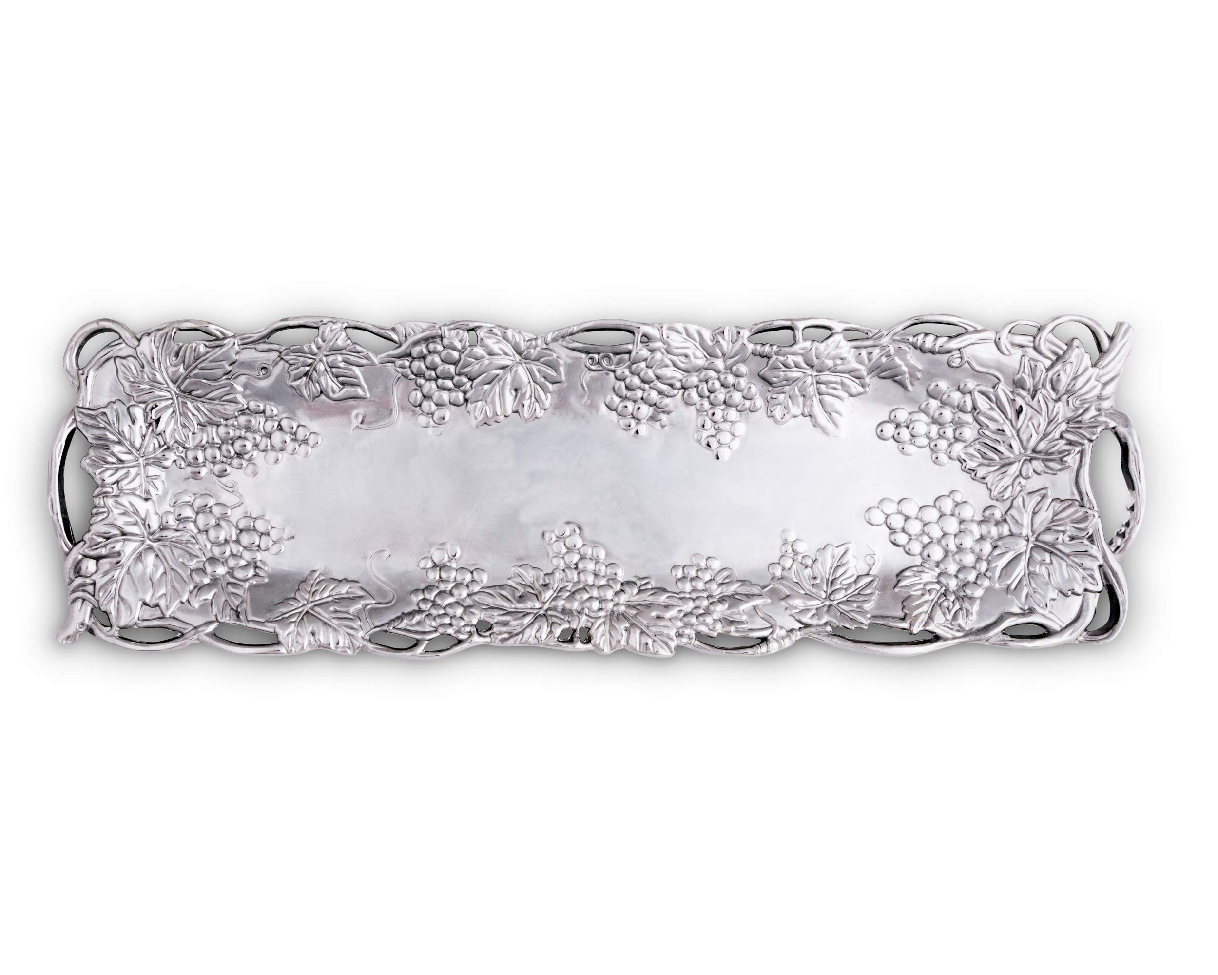 Arthur Court Metal Oblong Serving Tray Grape Pattern Sand Casted in Aluminum with Artisan Quality... | Amazon (US)