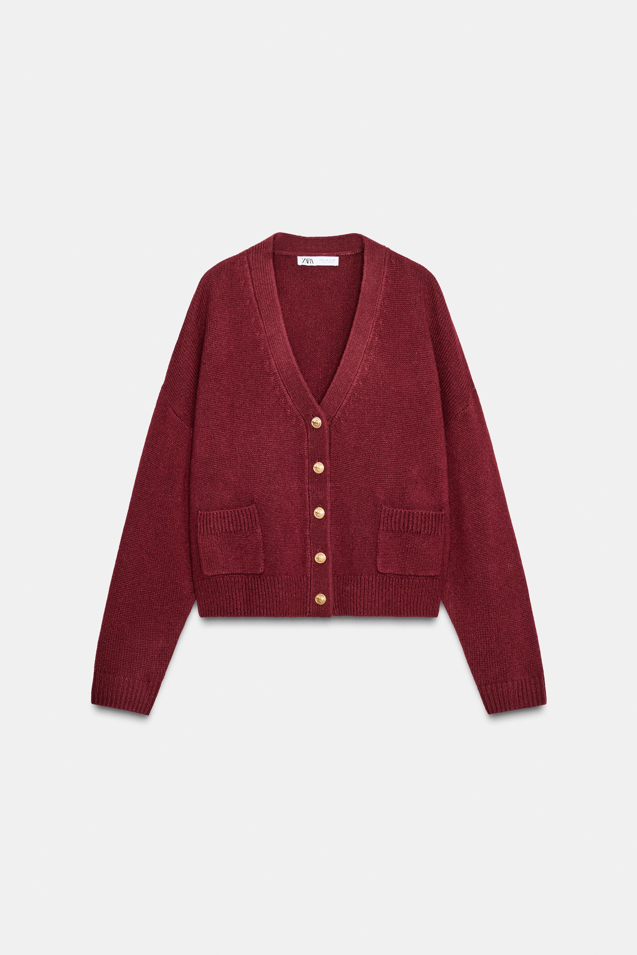 100% WOOL GOLD BUTTON CARDIGAN | Zara US