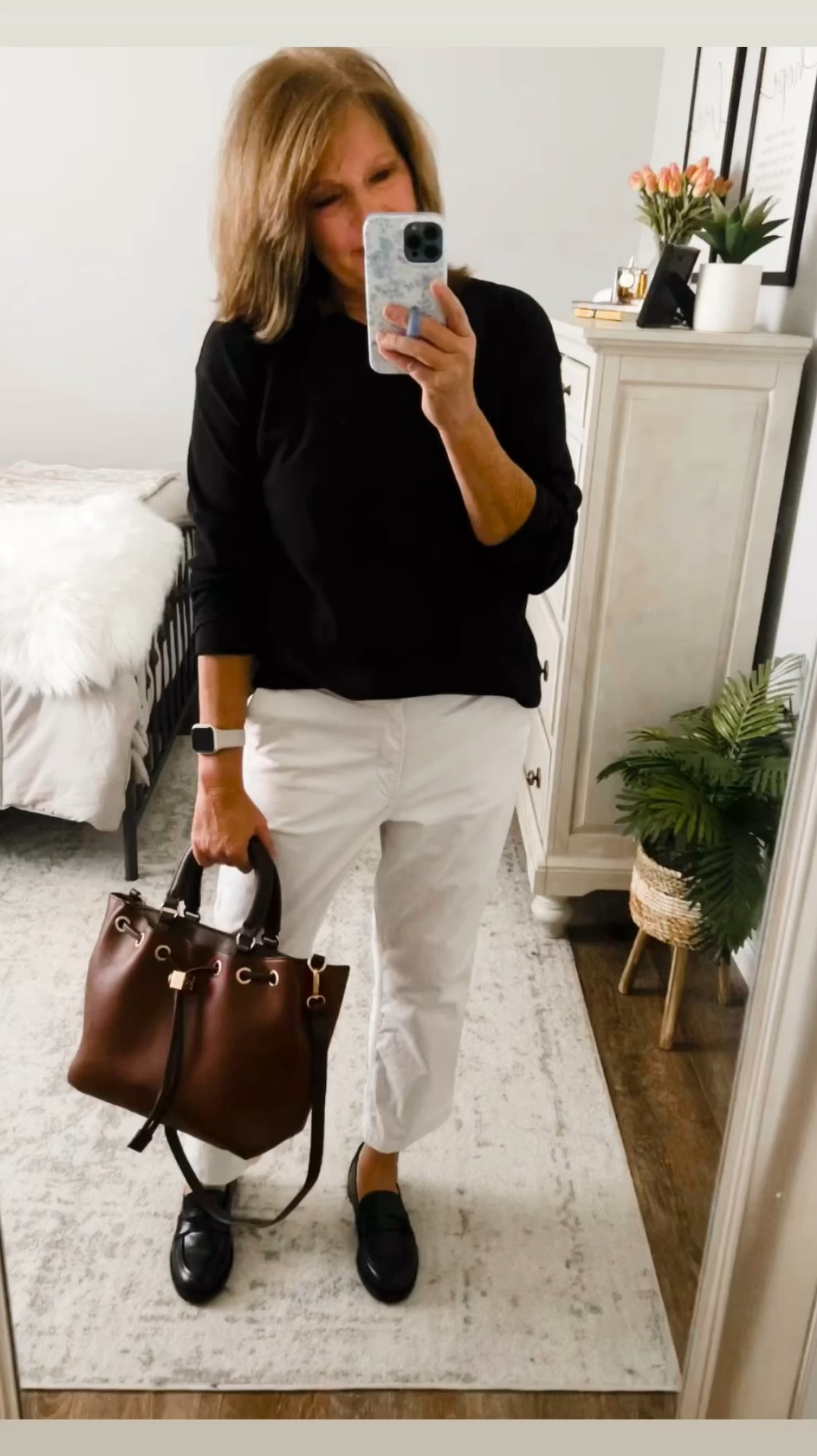 Time and Tru waffle tee, only $8, fits tts, more colors. Styled it with the Amazon Essentials twill pants and Time and Tru loafers and satchel. 

Loving the affordability of Walmart! #walmartpartner #walmartfashion @walmartfashion #walmart @walmart fall outfits, workwear, casual workwear, weekend outfits, thanksgiving outfits 

#LTKSaleAlert #LTKFindsUnder50 #LTKVideo