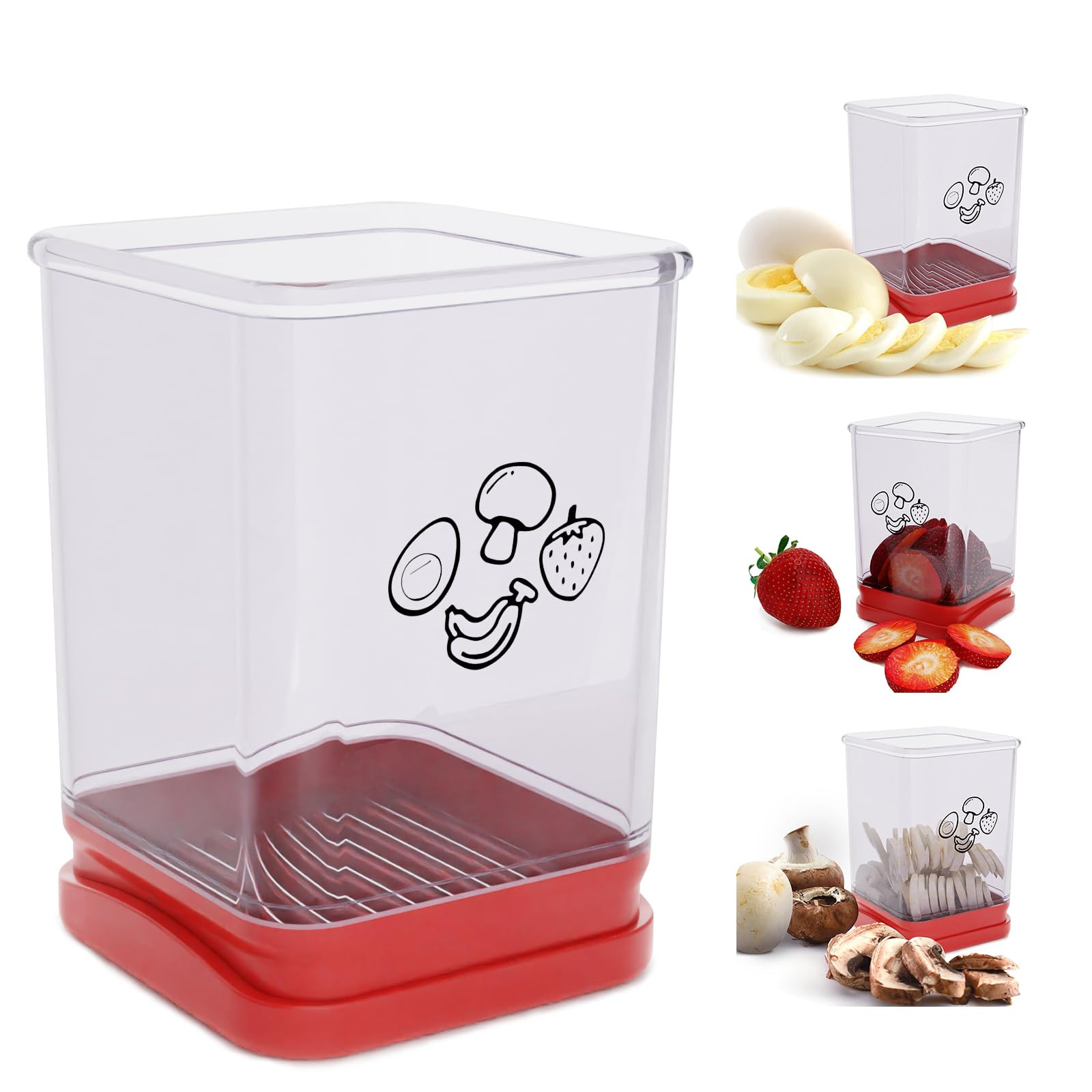 Fruit Slicer Cup, Speed Cutter for Strawberry Banana Grape Egg, Stainless Steel Vegetable Cutting... | Amazon (US)