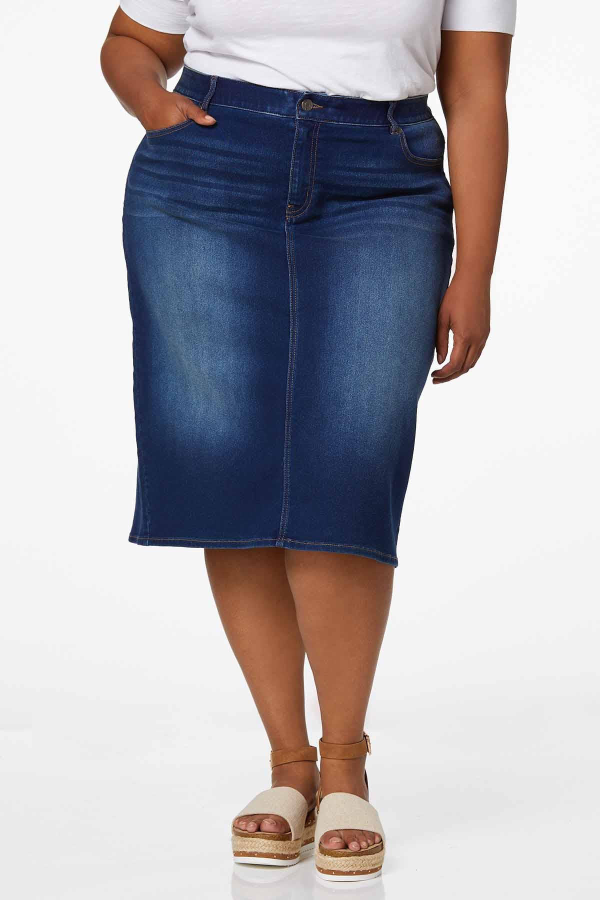 Plus Size Stretchy Denim Skirt | Cato Fashions