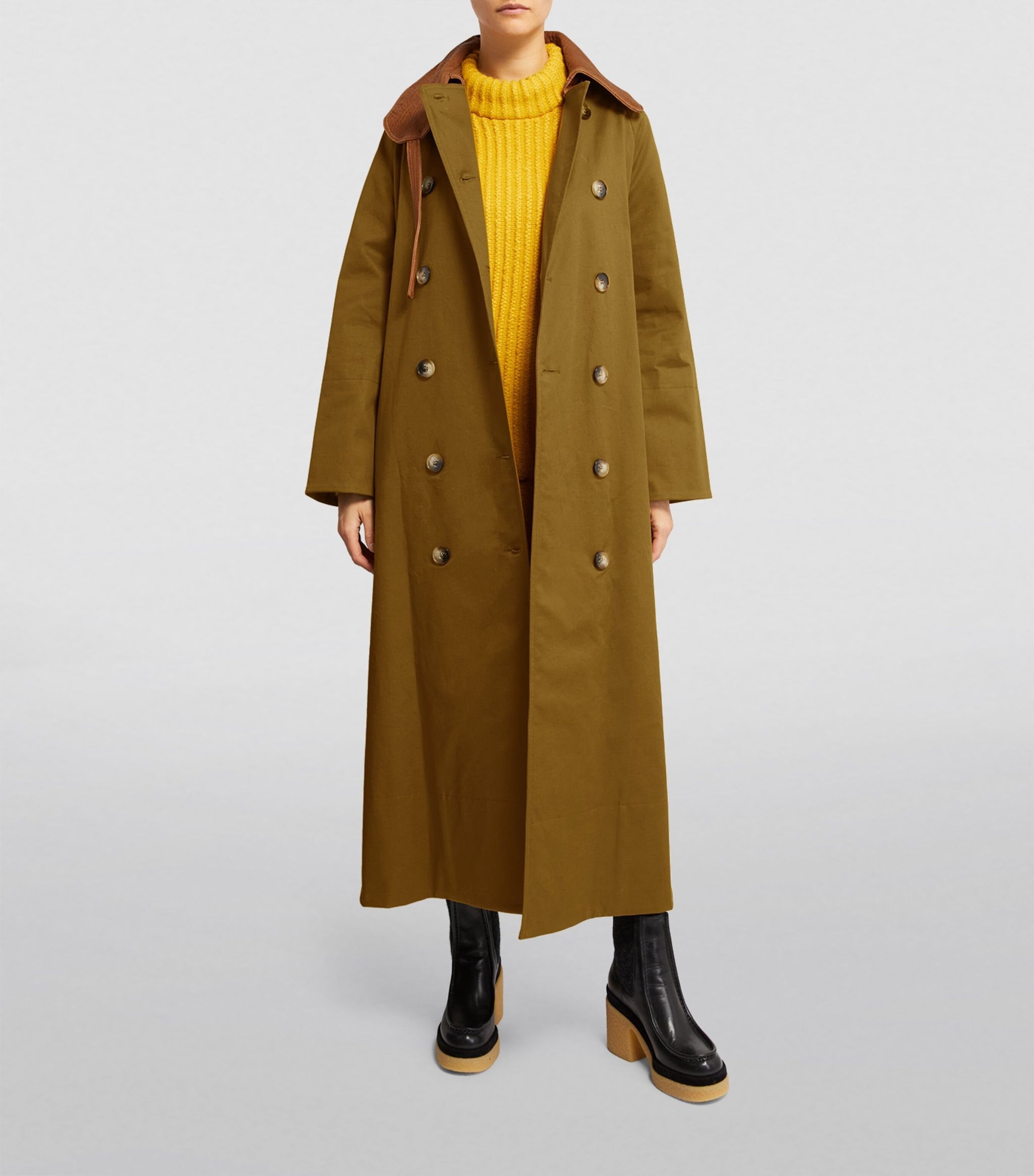 Lambskin-Collar Trench Coat | Harrods