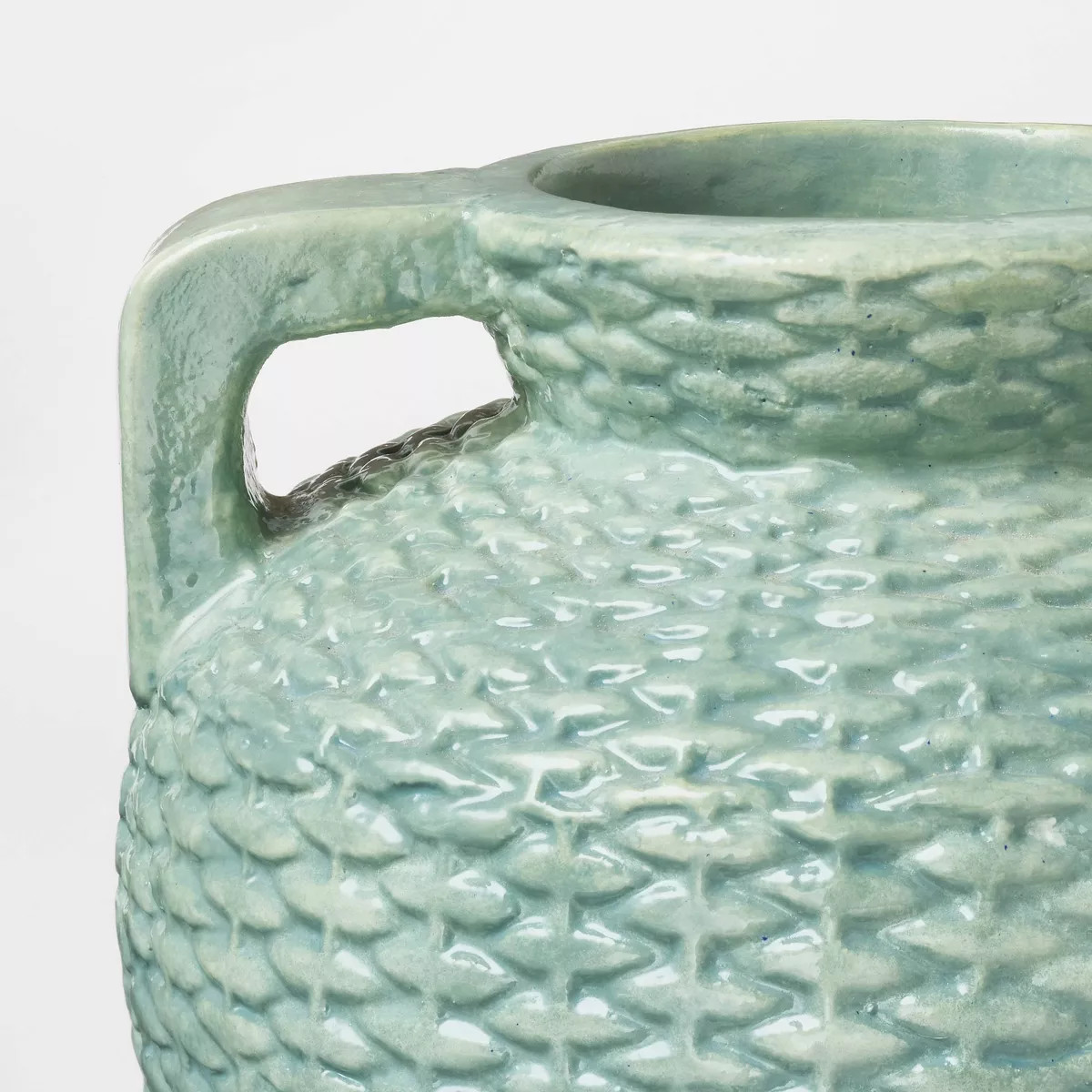 Small Woven Texture Ceramic Vase Blue - Threshold™ designed with Studio McGee | Target