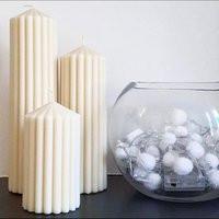 Stunning Set Of 3 Large Stripe Candles | Etsy (US)